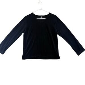 Vintage BC Black Velvet Long Sleeve Sweater Women's Small Oversized Goth Y2K